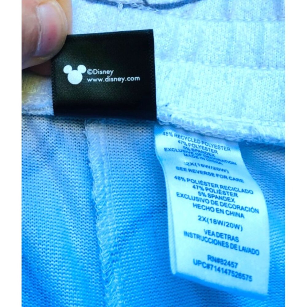 Disney Mickey Mouse Womens Fleece Lounge Pajama Pants White w Gray Graphic Sz 2X - Picture 3 of 4